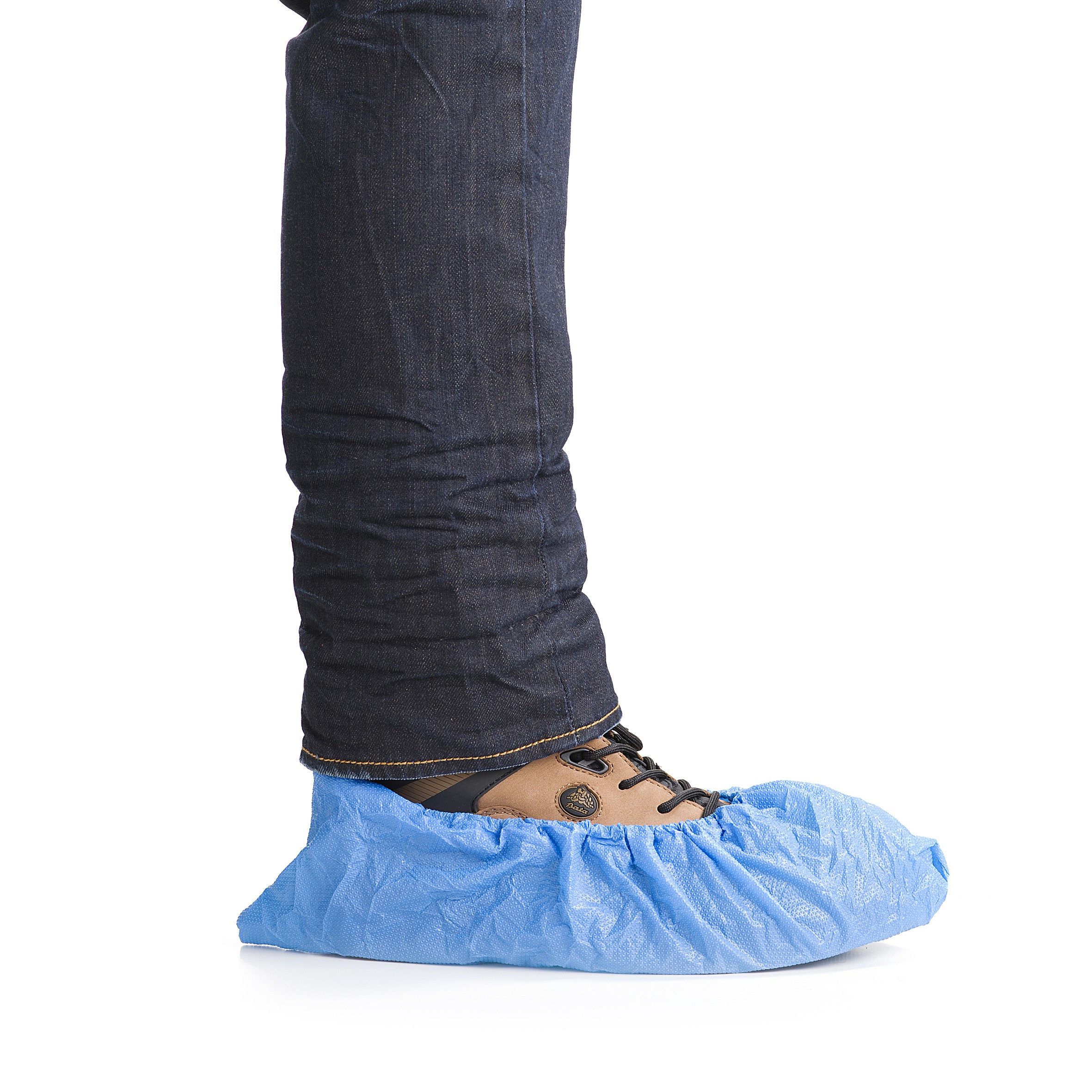 Schoenovertrek CPE blauw, one size, shoecover blue, 130 mu, doos 20 x 50 stuks