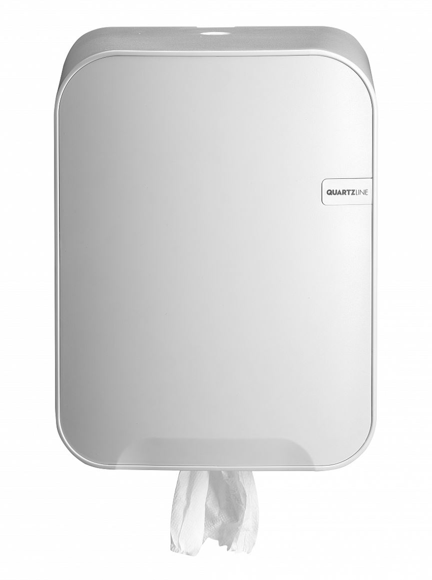 Torkrol dispenser wit – Quartzline poetsroldispenser voor midi rollen