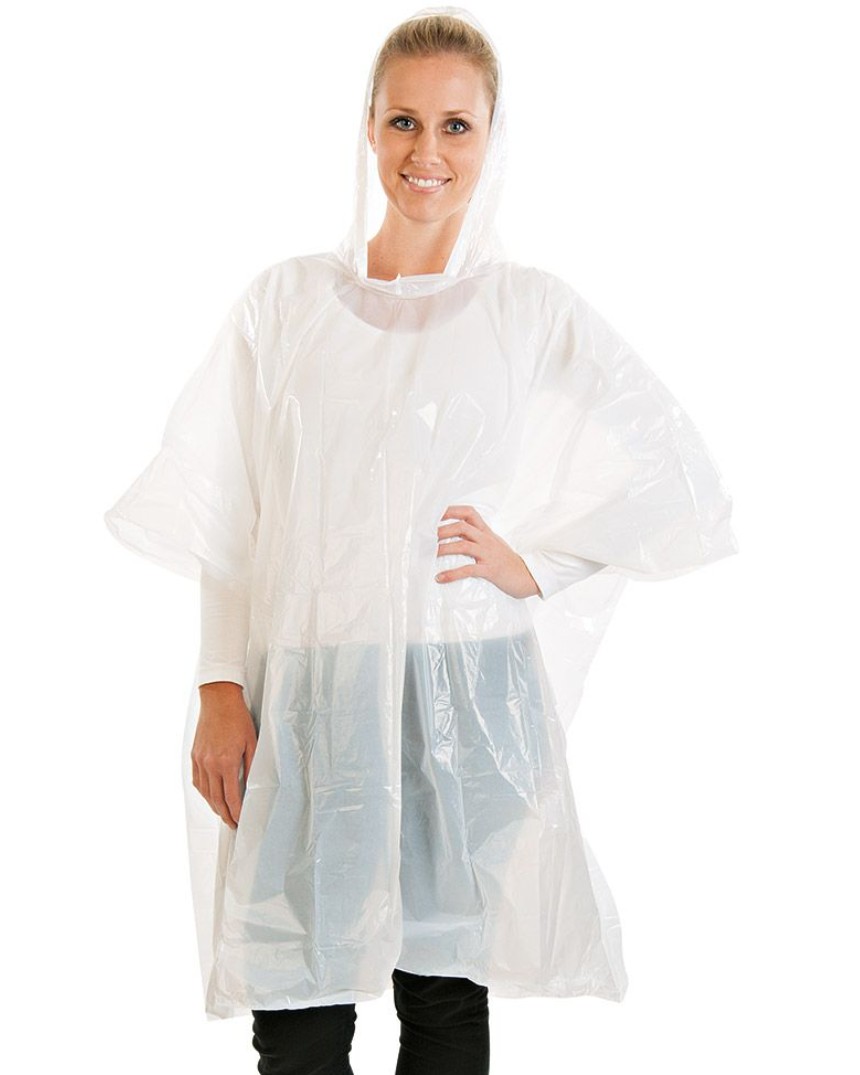 Regenponcho met capuchon, 10 stuks