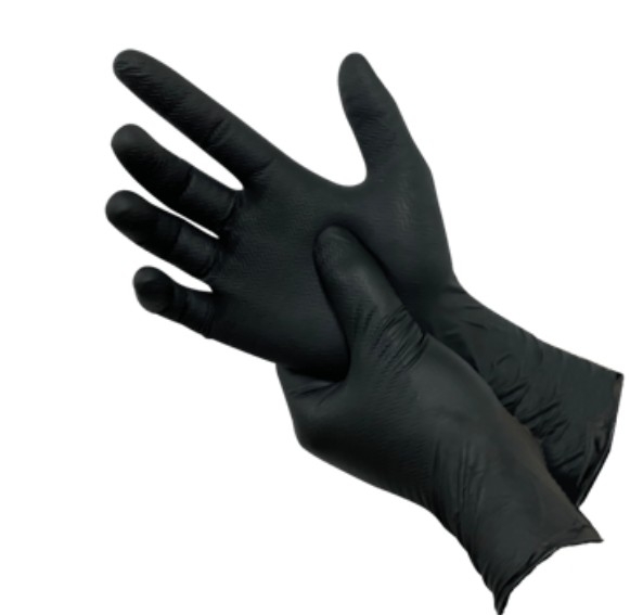 Extra dikke nitrile handschoen gripper maat M