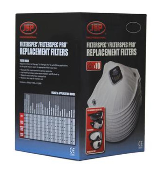 Stoffilter voor stofmasker met bril, 10 stuks