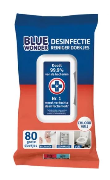 Blue Wonder Desinfectiereinigerdoekjes | 72 stuks